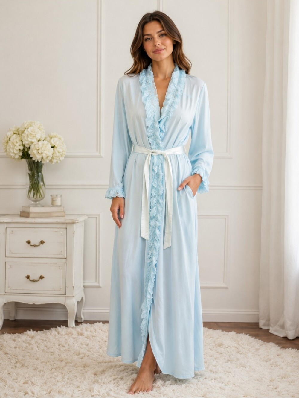 Givenchy  true Vintage light blue sleep gown robe made in the US size medium